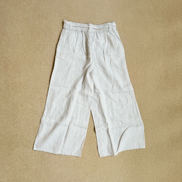 H by Halston Cream Wide Leg Linen Pants Womens Small - Picture 5 of 6